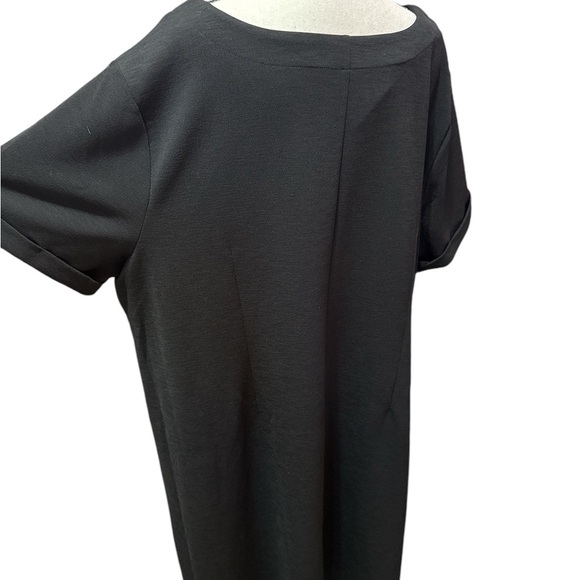 Cato Est.1946 Black Round neck short Sleeve Shift Dress Button detail sz 26 - Picture 3 of 5